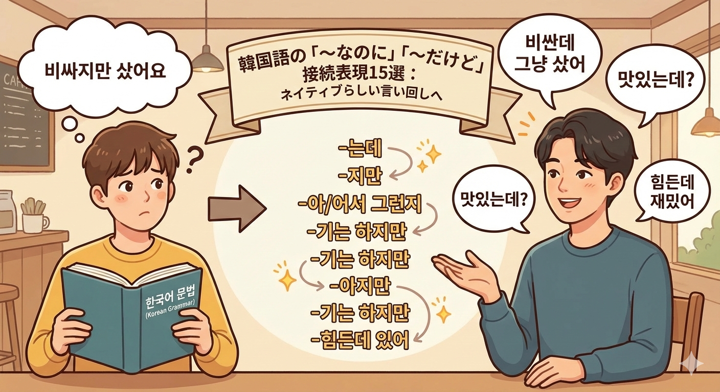 韓国語の「〜なのに」「〜だけど」接続表現15選:ネイティブらしい言い回しへ