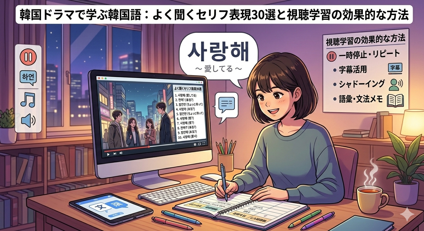 韓国ドラマで学ぶ韓国語:よく聞くセリフ表現30選と視聴学習の効果的な方法
