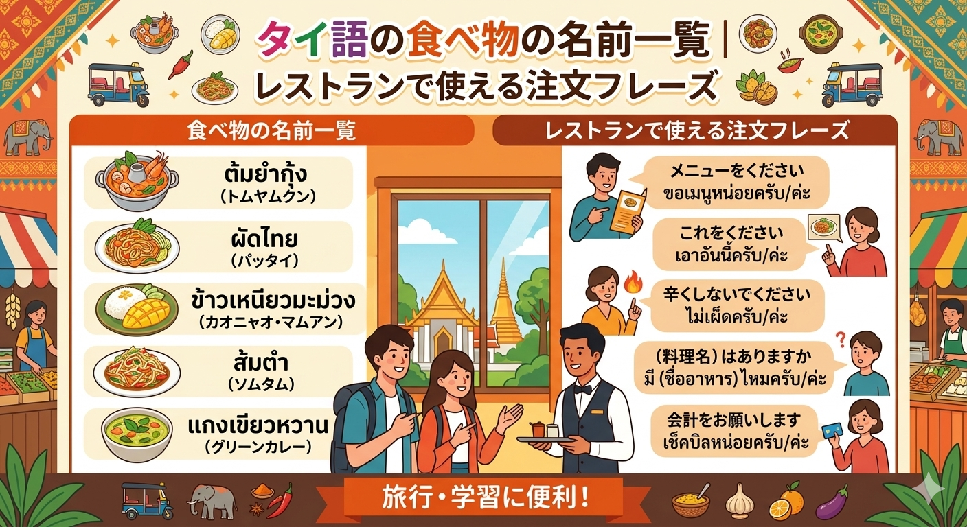 タイ語の食べ物の名前一覧|レストランで使える注文フレーズ - Word Master NOTE ブログ