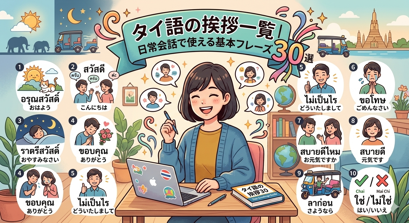 タイ語の挨拶一覧|日常会話で使える基本フレーズ30選 - Word Master NOTE ブログ