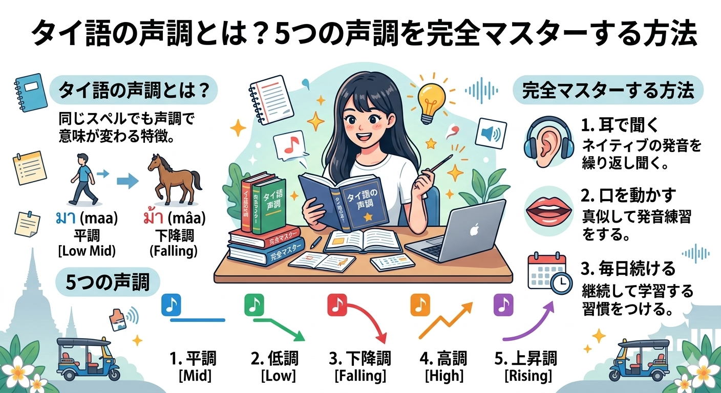 タイ語の声調とは?5つの声調を完全マスターする方法 タイ語の声調とは?5つの声調を完全マスターする方法