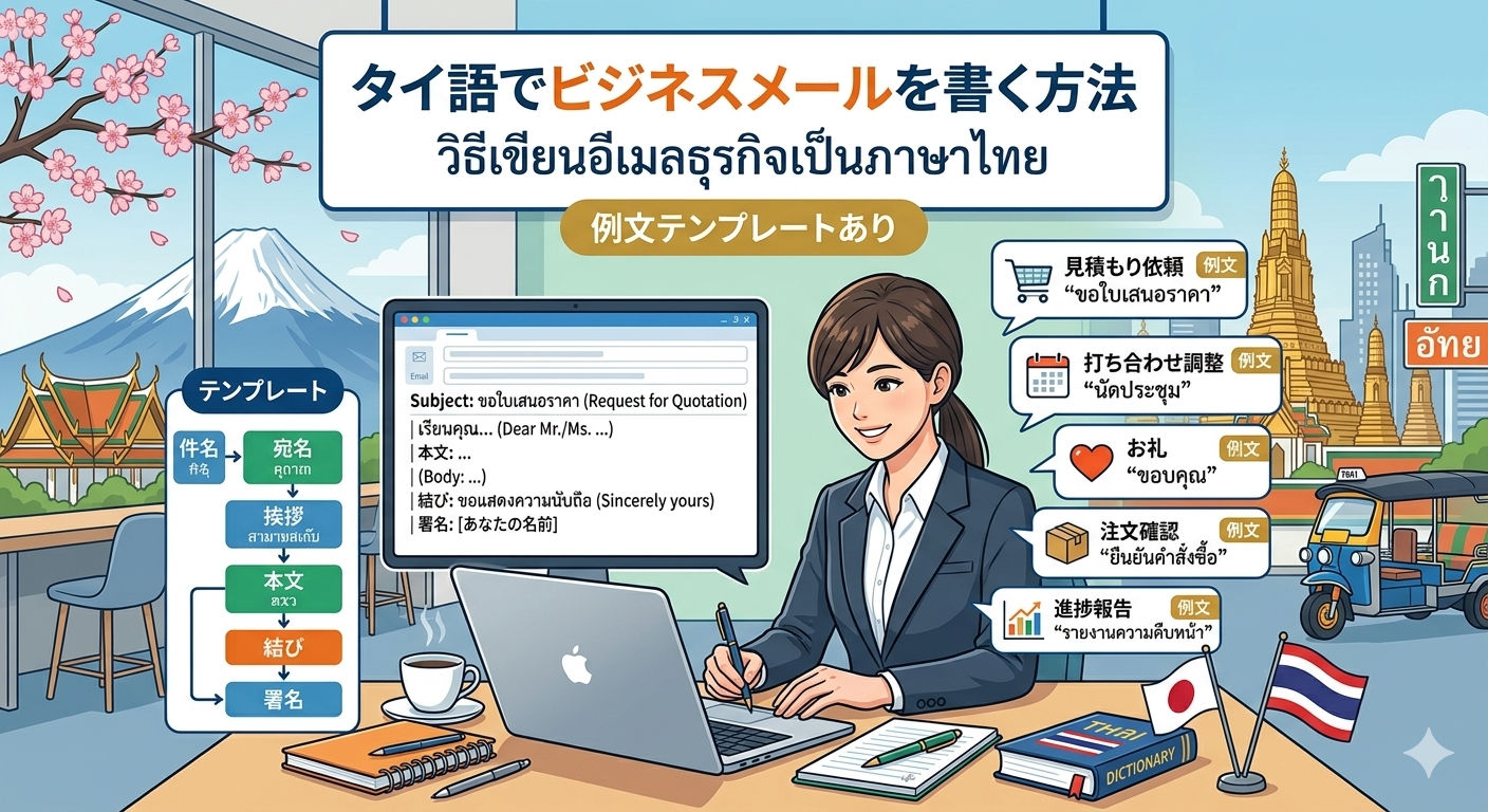 タイ語でビジネスメールを書く方法|例文テンプレートあり